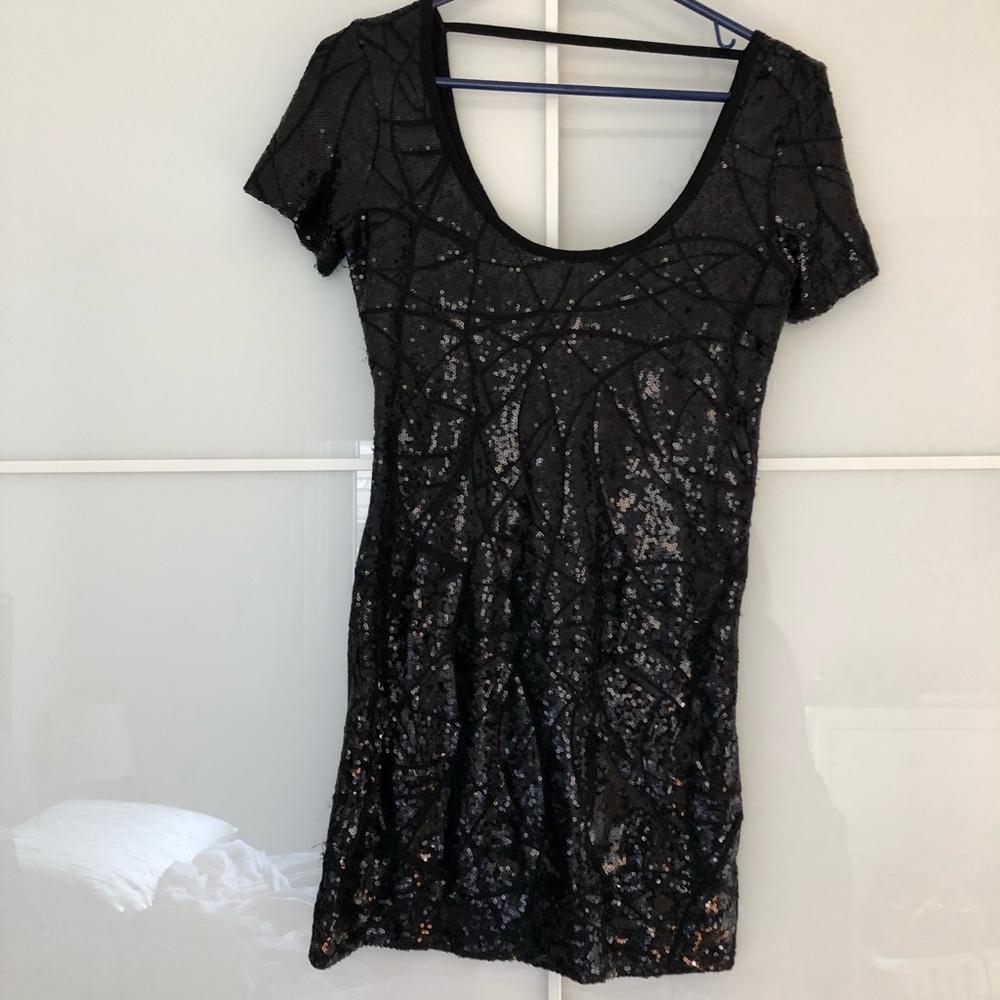 Black Sequinned Dress
